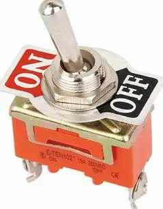 

10PCS Toggle switch SPST ON-OFF 2Pins 2Position 15A 250V/AC 12mm E-TEN 1021