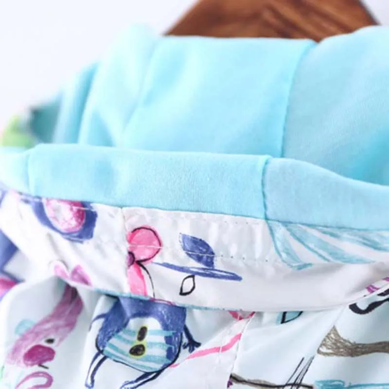 Sunshine &amp Rainy Spring Autumn Cartoon Graffiti Baby Girl Jackets Coats Hooded Windbreaker For Girls Boys Toddler Kids Outerwear | Детская