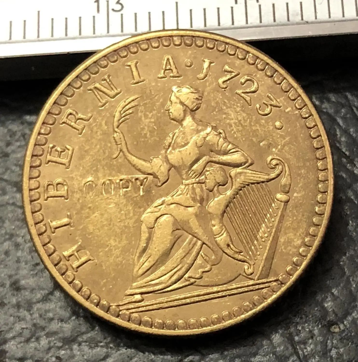 1723 ИРЛАНДИЯ 1 Farthing-Джордж I медная металлическая копия монеты | Дом и сад