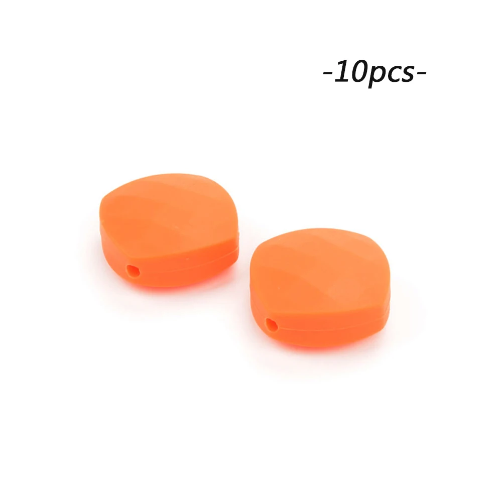 orange LOFCA 10 шт./партия силиконовые четырехскоростные бусины, прорезыватель пищевого силикона DIY ожерелье аксессуары Прорезыватели для зубов - Цвет: orange