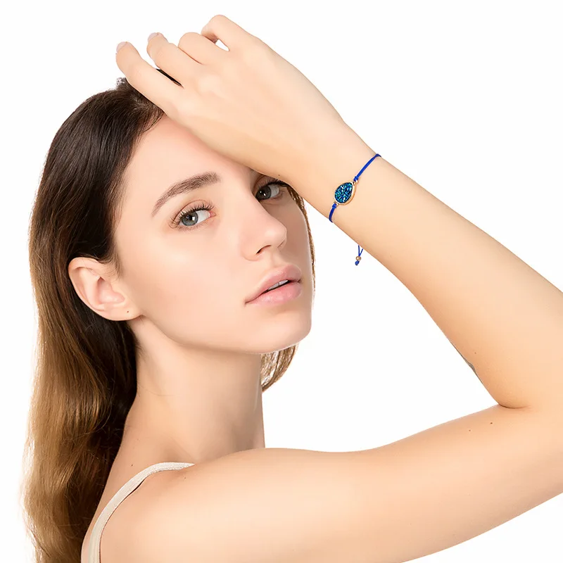 Летние трендовый натуральный камень браслеты из веревки для женщин и девушек