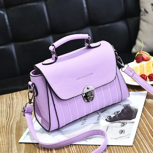 Light purple YINGPEI Брендовая женская сумка из искусственной кожи на плечо, Студенческая сумка-мессенджер с ручкой сверху, женские модные маленькие сумки, женские дизайнерские сумки - Цвет: Light purple