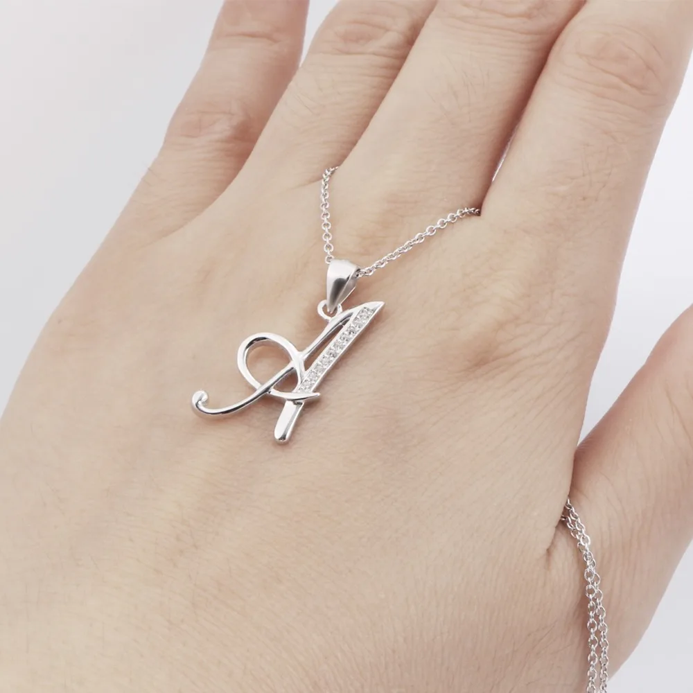 Женское ожерелье из серебра 925 пробы с буквой А|collier femme|women necklacenecklace jewelry |