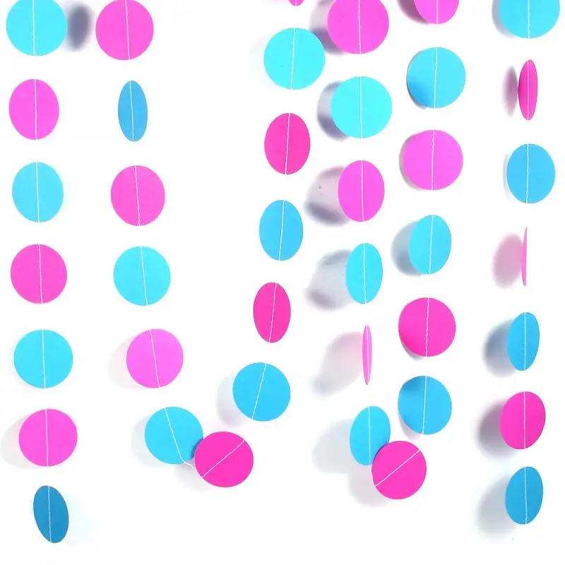 4 м красочные круглые Висячие бумажные гирлянды цепочка для домашней свадебной