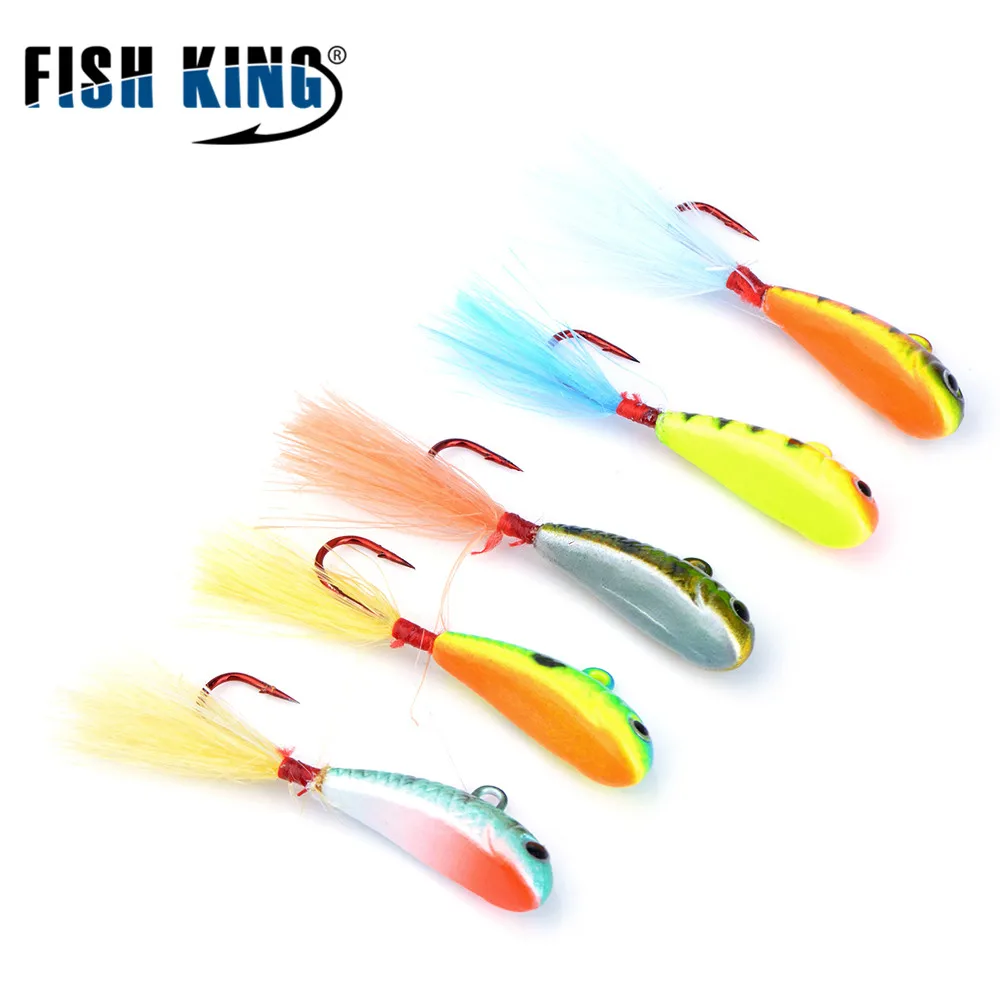 Рыболовные приманки FISH KING зимние для ледовой рыбалки 5 г 7 с 4 #2 # крючки перьевая