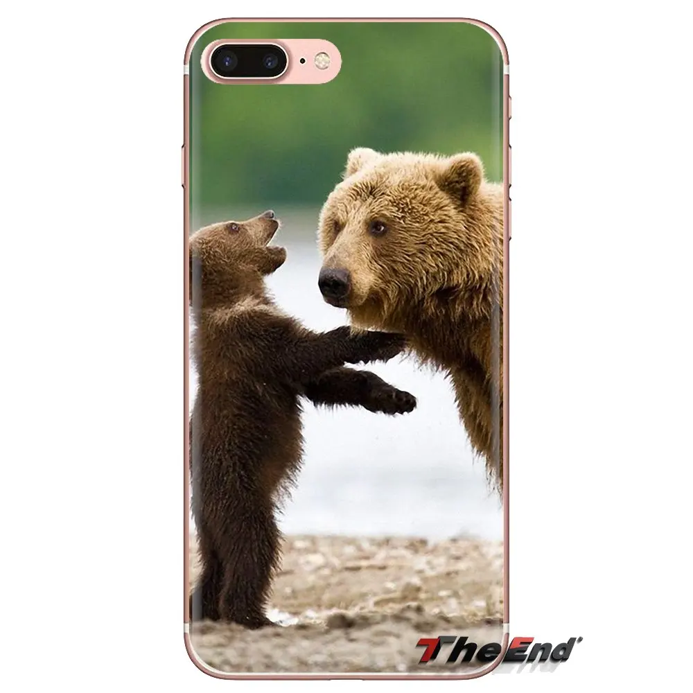 For Samsung Galaxy S3 S4 S5 Mini S6 S7 Edge S8 S9 S10 Plus Note 3 4 5 8 9 Silicone Phone Skin Case Mama Bear With Cubs Wallpaper |