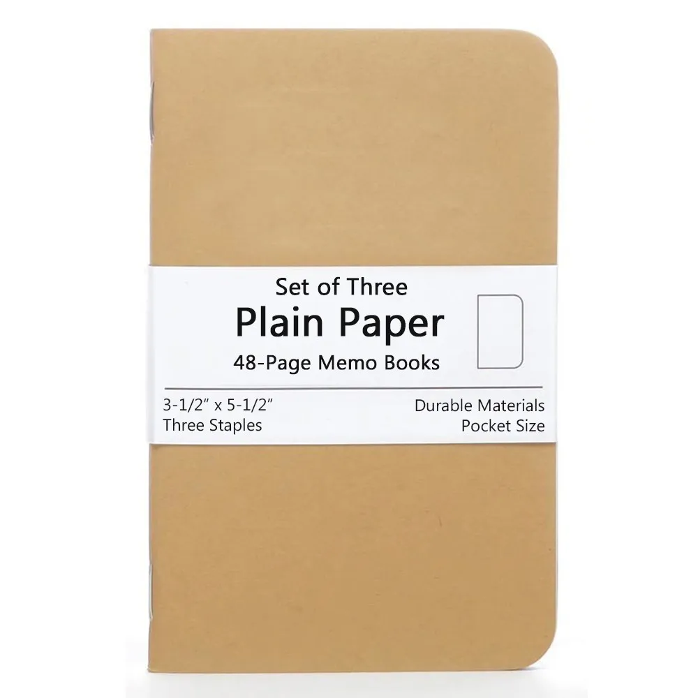 3 pcs Plain Paper Новые поступления для заметок, журнал, запасной карман, размер 89x140 мм для кожаных блокнотов, чехол для планировщика, набор из трех вкладышей для заметок - Цвет: 3 pcs Plain Paper