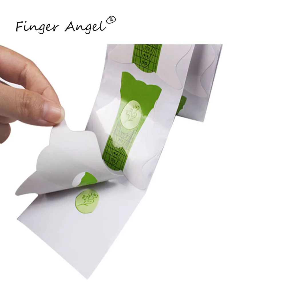 Finger Angel 50/100/500 шт. формы ногтей Nail Art Руководство Бумага Зеленая бабочка Гель-лак для ногтей УФ расширение французский для маникюра