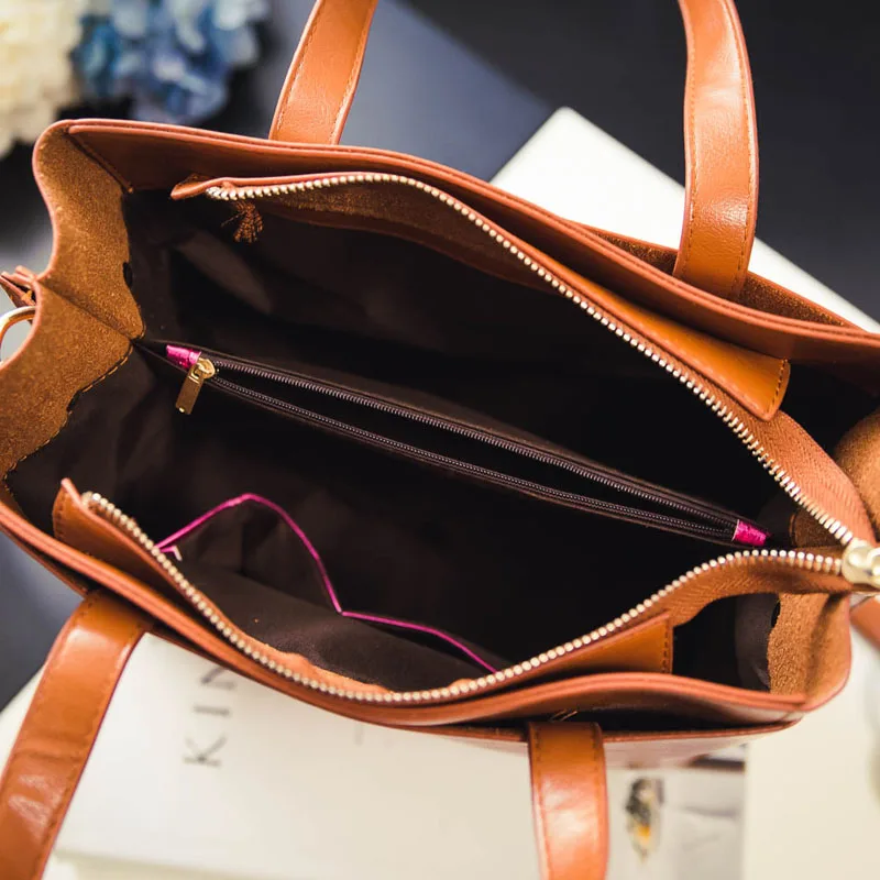 Женская кожаная сумка BARHEE черная коричневая через плечо | Багаж и сумки