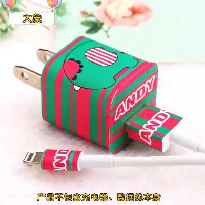style 1 1 шт. мультфильм USB Дата-кабель для мобильного телефона намотки кабеля мультфильм наклейки USB зарядное устройство кабель протектор наклейки для iPhone 5 5S 6s 7 - Цвет: style 1