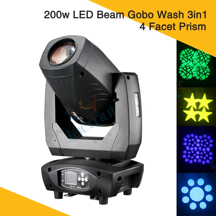 

2018 Year New Stage DJ Light 200w LED Beam Gobo Wash 3in1 Moving Head Light