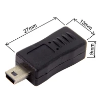 Micro USB Mini USB Adapter Cable Micro USB Female Mini USB Male Data Charger Adapter for Moto HTC Nokia Moto Phone 2pcs