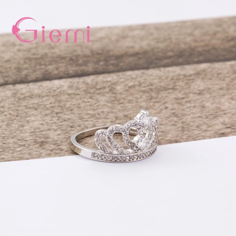 Trendy Crown Rings For Women Bridal Wedding Engagement 925 Sterling Silver Cubic Zirconia Factory Price Big Promotions | Украшения и