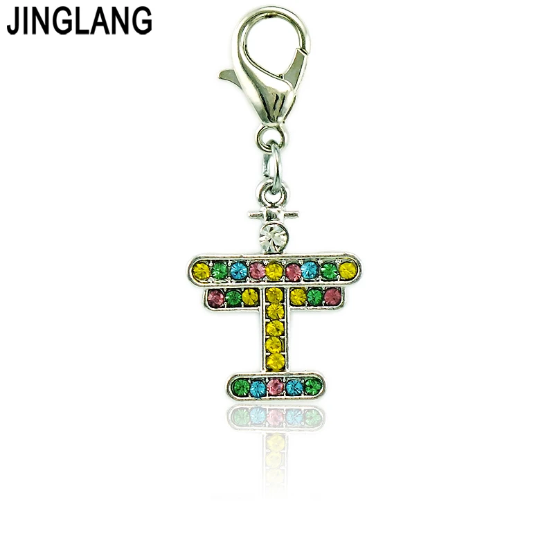

JINGLANG Wholesale Lobster Clasp Charms Dangle Colorful Rhinestone Airplane Pendants DIY Charms For Jewelry Making Accessories