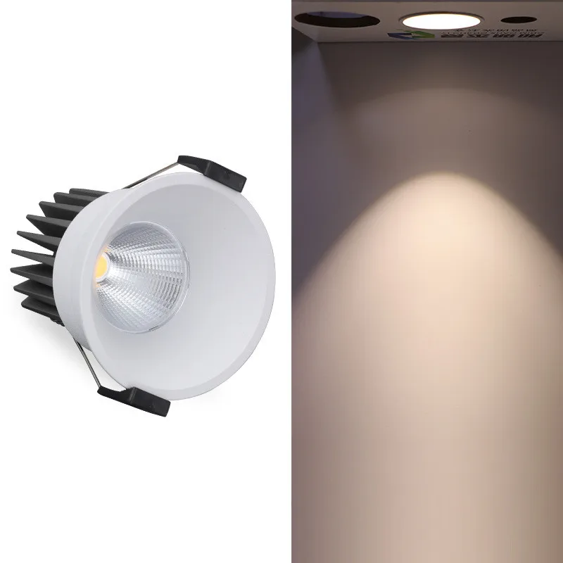 1 шт. светодиодный потолочный COB даунлайт с регулируемой яркостью AC110V/220 В 7 Вт/10 Вт 12 Вт Встраиваемый светодиодный точечный потолочный светильник лампы Внутреннее освещение