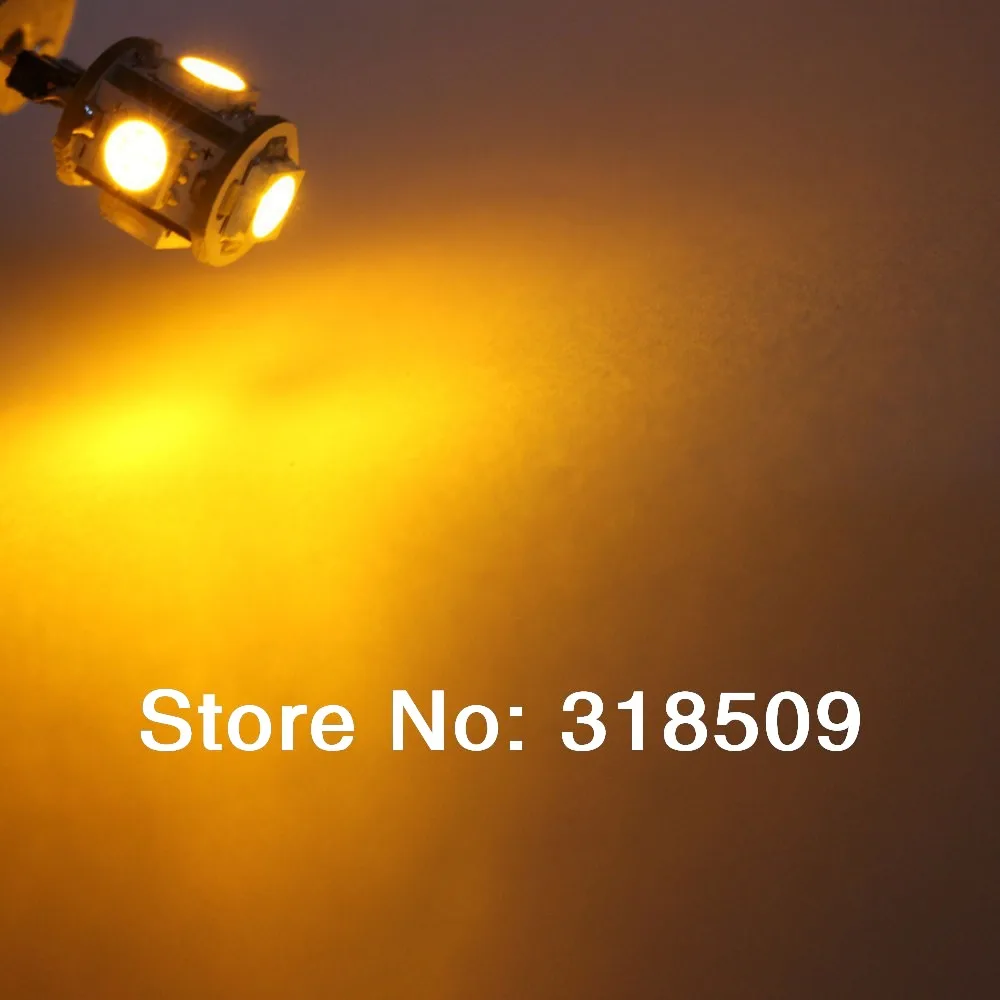 BAX9S H6W светодиодный свет модернизации башня двухсторонняя лампа 5 SMD 5050 0,6 W 12 V DC светодиодный Парковка свет лампы 5 шт./лот