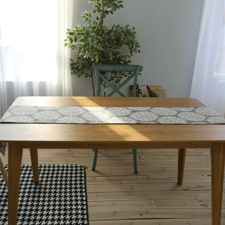 Белая большая настольная дорожка с цветами Decoracion Mesa Hogar из хлопка и льна Chemin De Table Tafelloper вечерние свадебные украшения