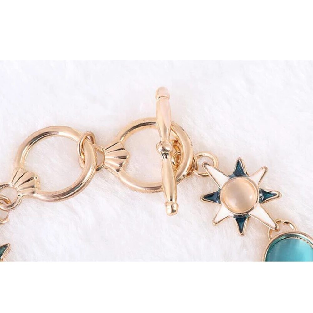 Модные женские туфли солнце и луна блестящие хрустальные стразы браслет из опала