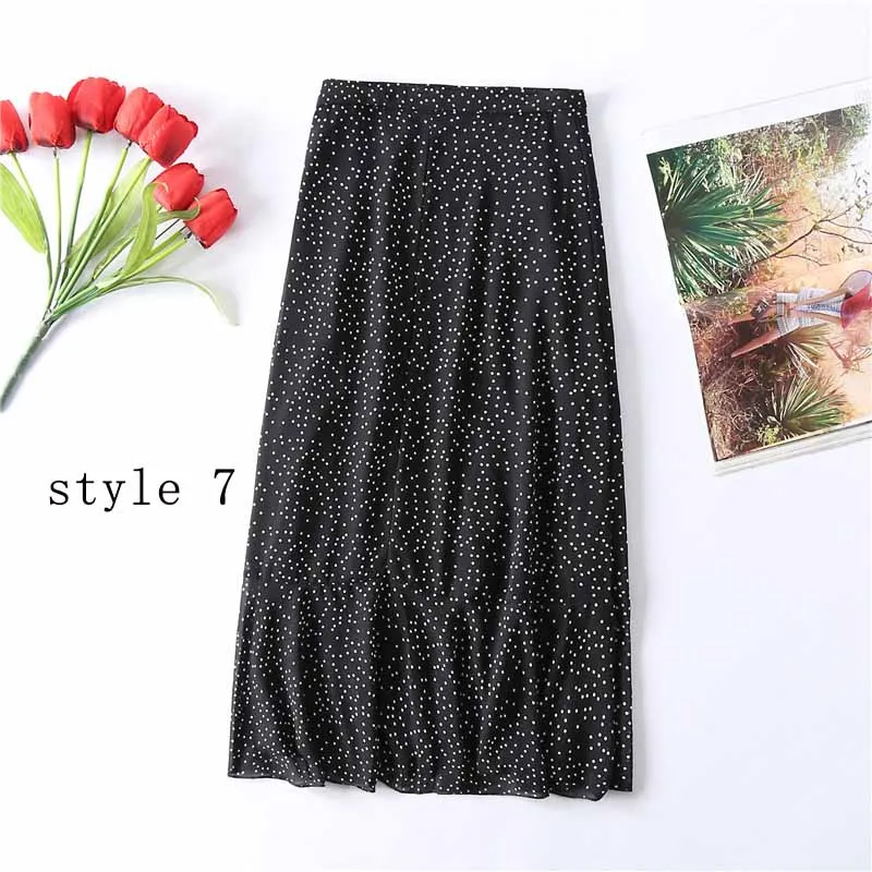 style7 Bella Philosophy летние модные женские в стиле бохо с высокой талией рубашки с цветочным принтом шифоновые женские юбки на шнуровке стандартная юбка - Цвет: style7