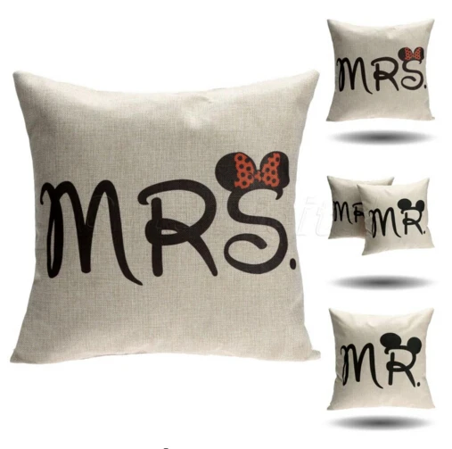 1 шт. 45*45 см Горячая Милая Mr& Mrs Микки Маус Подушка для дома хлопок белье Наволочка