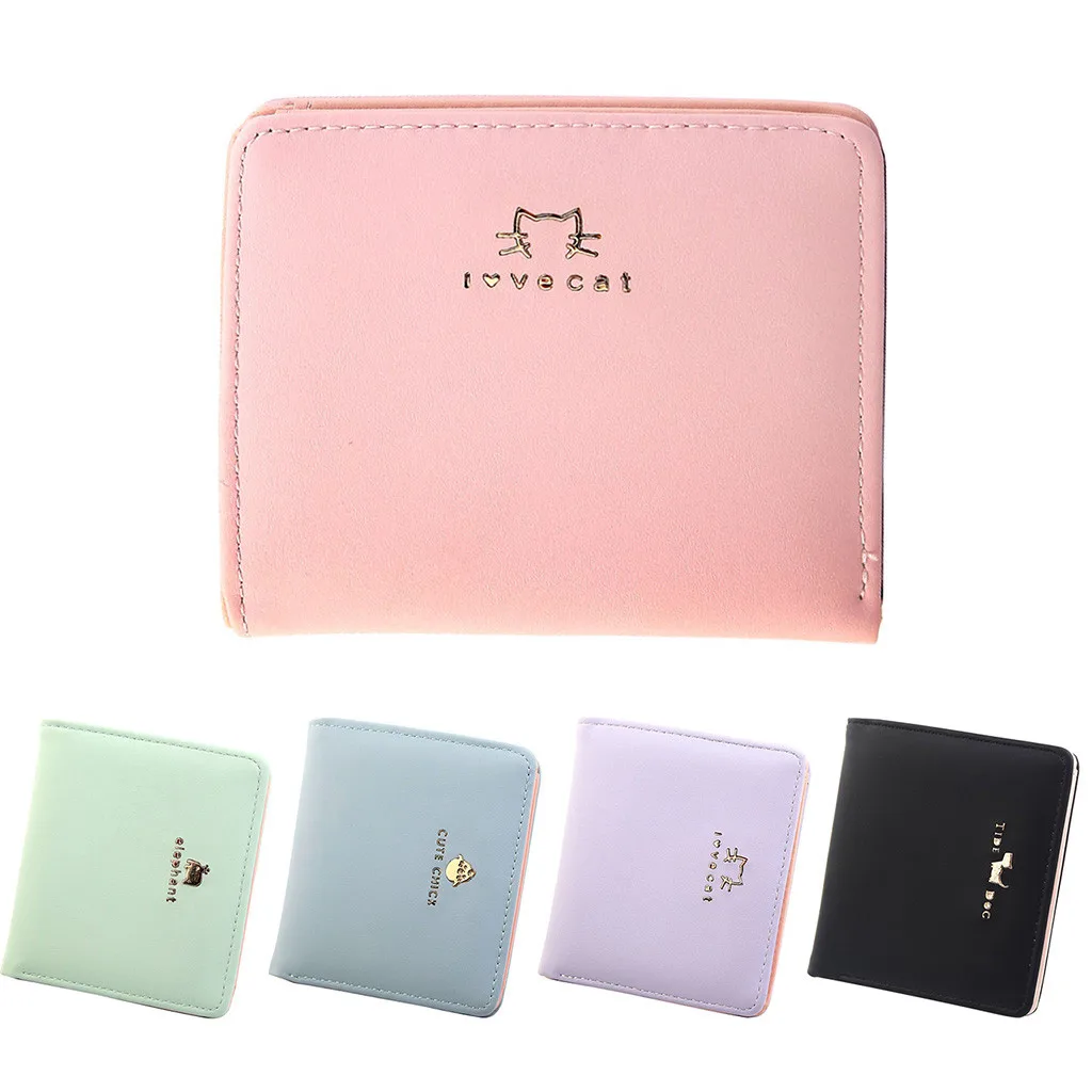 Mini Thin Folded Women Short Wallet Cute Animal Pattern Coin Purse Card Holder Bag Fashion New Woman Wallets Carteira Feminina