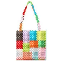 buyer shop new york hademade small ins popular miss colorful beaded bag stitching colorful