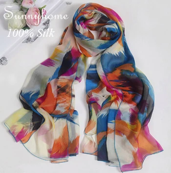 

Womans Scarves 2016 New Fashion 100% Silk Printed Checked Scarf Luxury Brand for Women Panuelos Mujer Hijab Summer Style Shawl