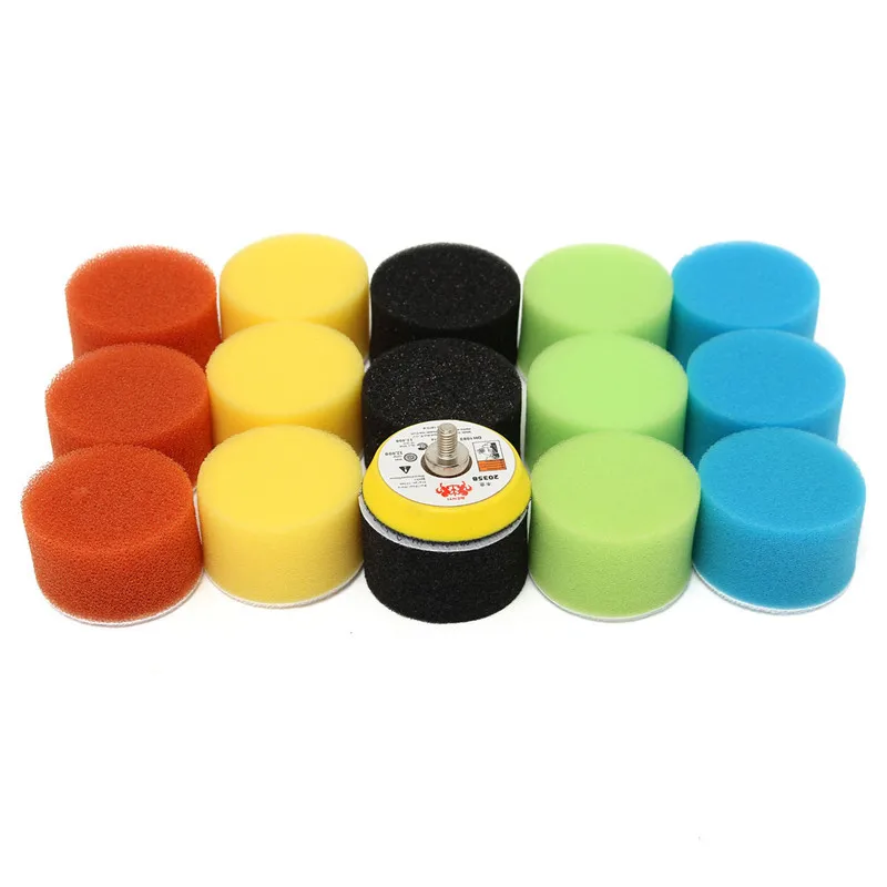 

16pcs 2 Inch 50mm Buffing Sponge Polishing Pad Dual Action Hand Tool Kit Car Polisher Compound Polishing Thread Abrasive Tools