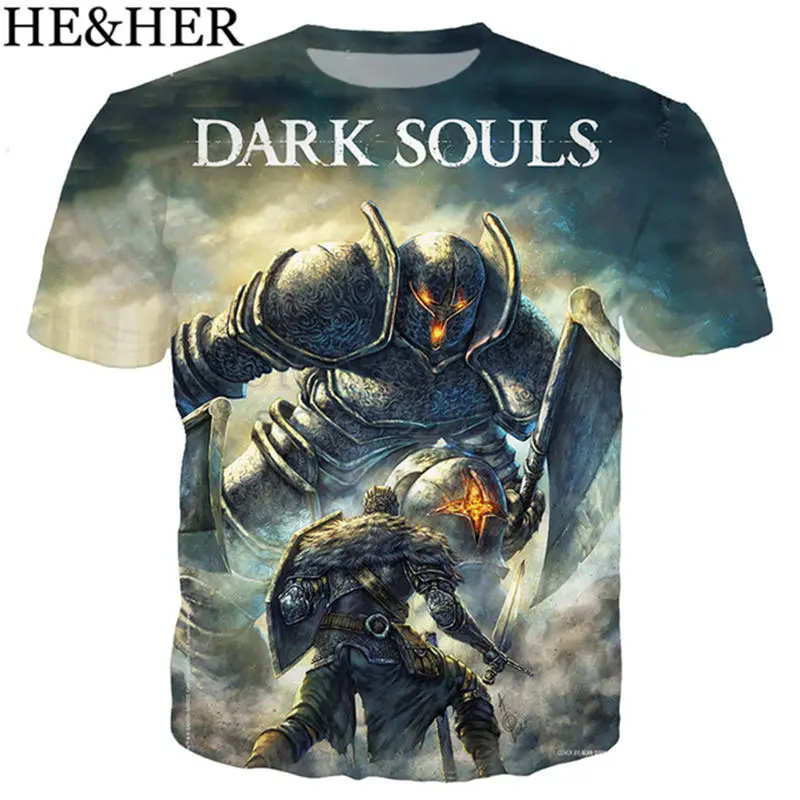 Latest arrival game dark soul t shirt men/women 3D printed t-shirts Short sleeve Harajuku style tshirt streetwear unisex tops | Мужская