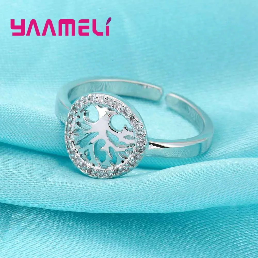 Блестящее серебряное кольцо с фианитом AAA регулируемый размер|Кольца| |