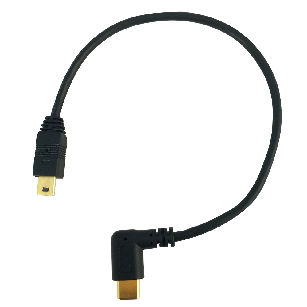DANSPEED Портативный Mini USB 5-контактный штекер Тип C Male угол кабель адаптер конвертер OTG USB для синхронизации данных и зарядки шнур 25 см