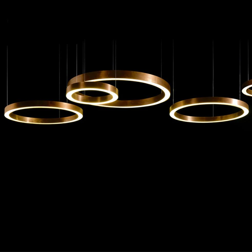 Светодиодный светильник из нержавеющей стали Круглый золотой серебристый