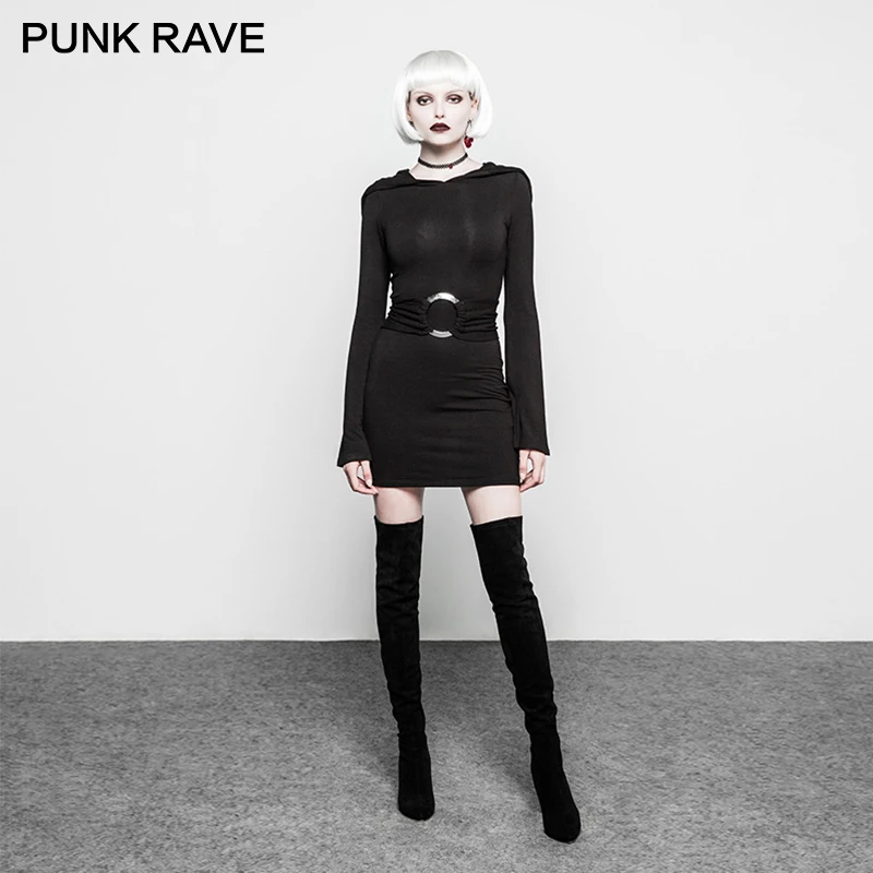 Готическая шляпа оверсайз тонкая талия рукав труба Пояс металлический обруч