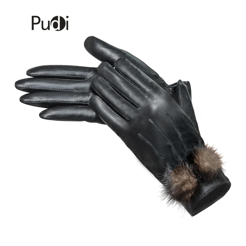 PUDI GL838 женские перчатки из натуральной овечьей кожи с норковым мехом новые модные