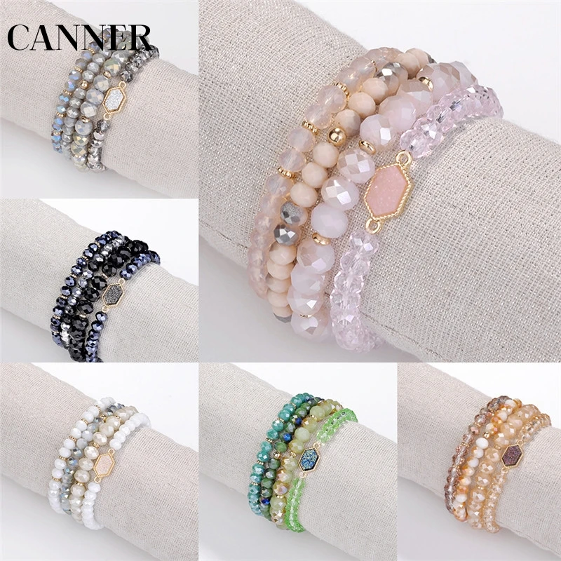 CANNER 4 шт./компл. 2019 богемные Многослойные браслеты с бусинами из кристаллов и
