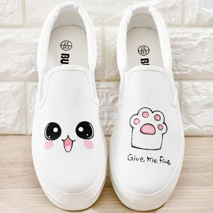 Женская парусиновая обувь с рисунком панды ручной работы на лето 2020|mujer|mujer casualmujer