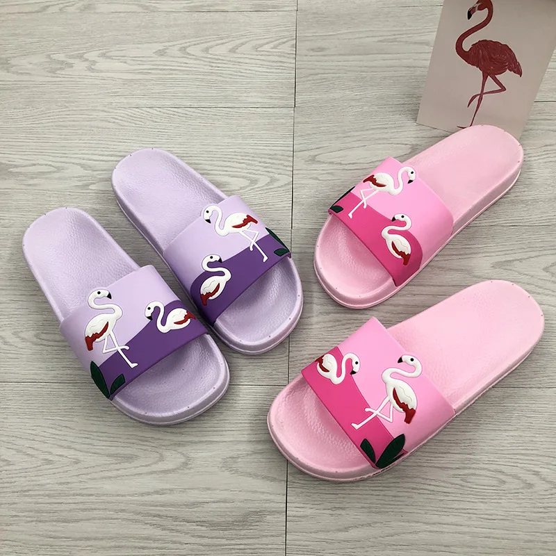 Женская обувь Фламинго тапочки милые домашние Единорог сандалии пляжная