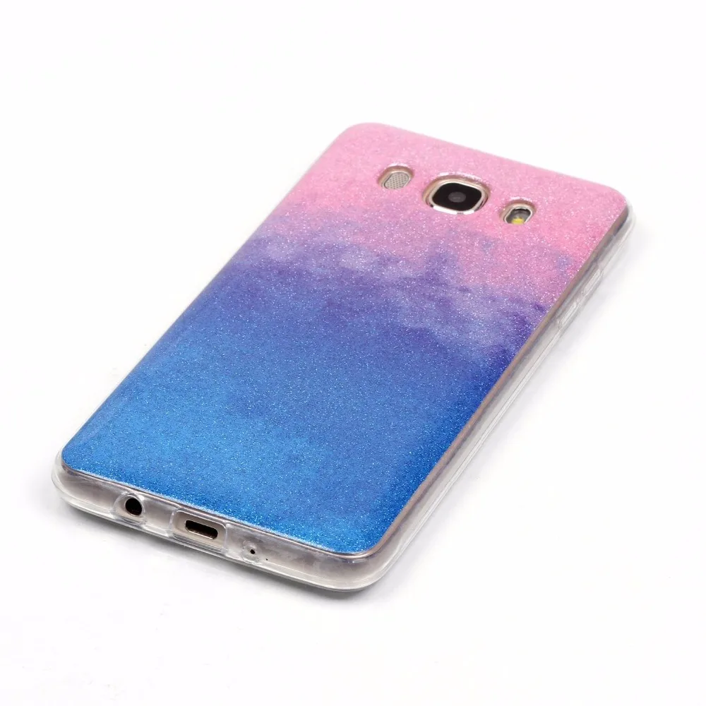 Slim Soft TPU Case For Samsung Galaxy ( J5 2016 ) J510 J510F Bling Glitter Powder Gradient Silicone Back Skin Cover Phone Cases |