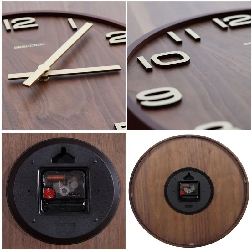Новые Настенные часы 3D Bentwood бесшумные механические настенные современный дизайн