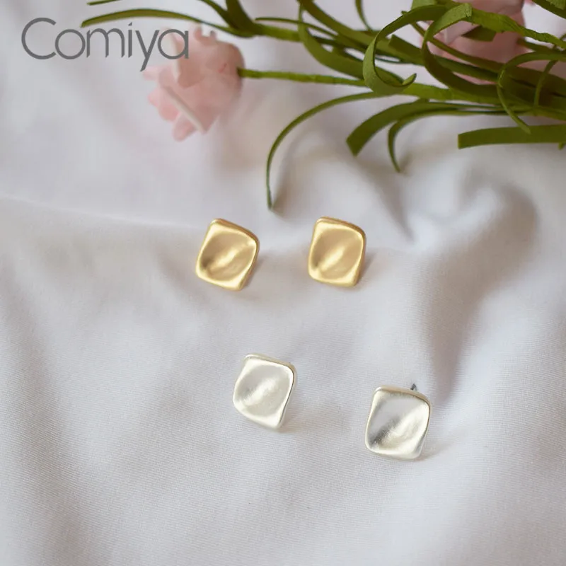 Женские серьги гвоздики Comiya золотистые/Серебристые корейские из сплава