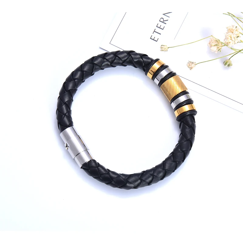 Браслеты PUNKS с двойным плетением из воловьей кожи очаровательные стильные