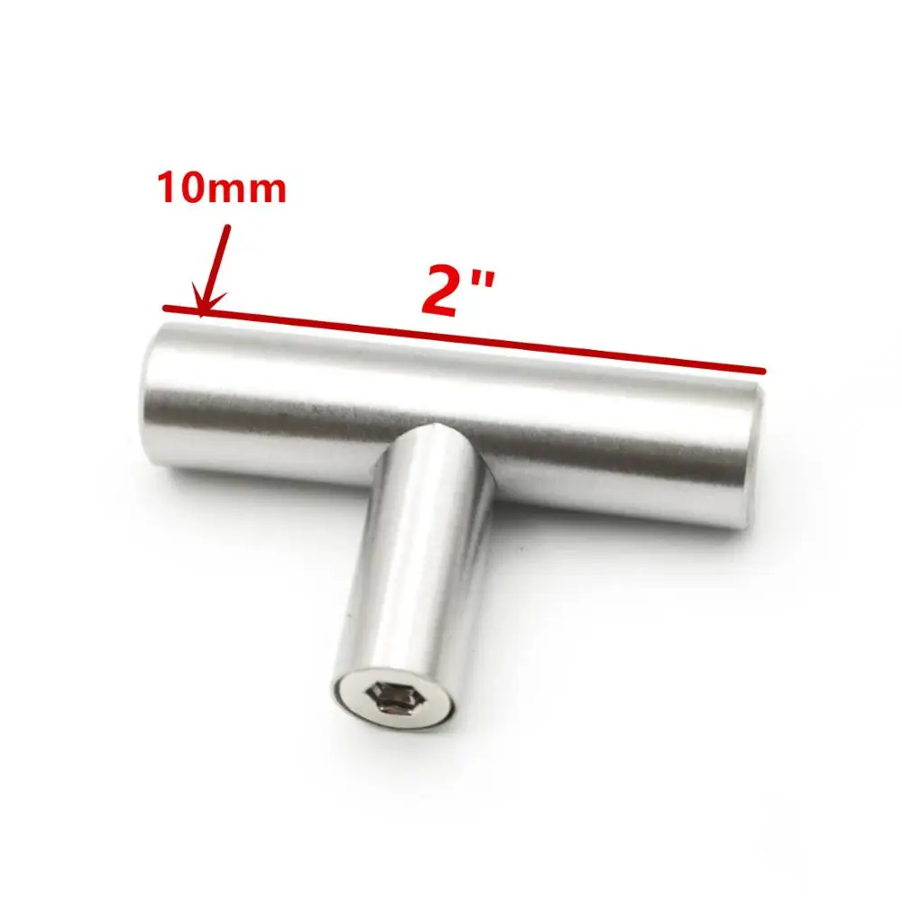 2 inch Center hole 50 мм-500 мм дверца кухонного шкафа из нержавеющей стали Т-образная ручка для шкафа Мебельная ручка для шкафа Ручка для ящика шкафа - Цвет: 2 inch Center hole