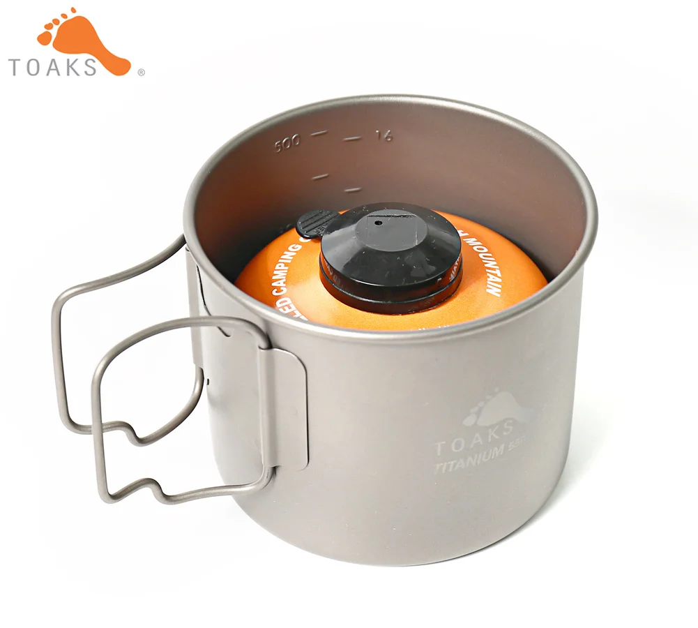 Кружка TOAKS POT 550 из чистого титана Ультралегкая уличная кружка с крышкой и