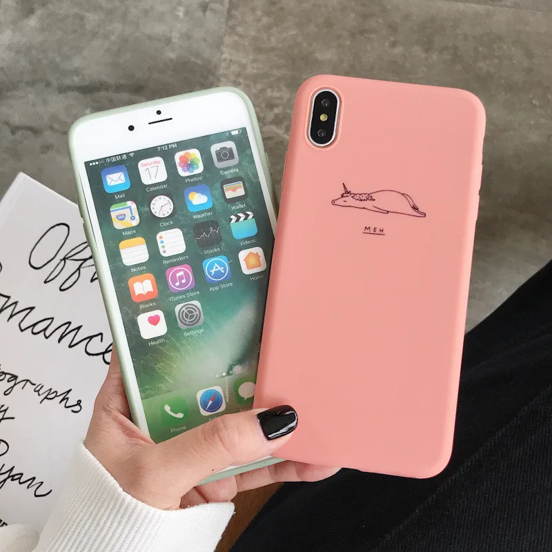 KJOEW Soft Silicone Fashion Phone Case For iPhone 8 7 6 6s Plus Cartoon Cute Antelope Cow Back Cover XR X XS Max |