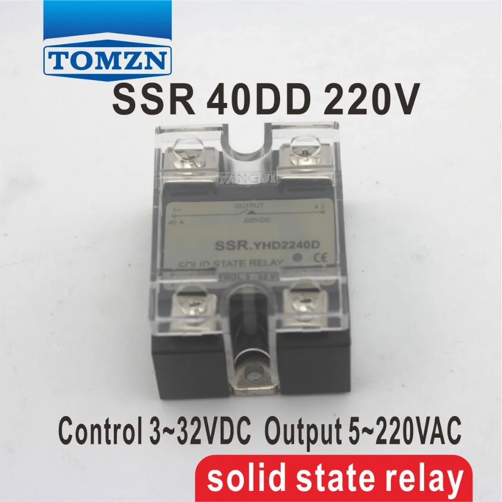 

40DD SSR Control voltage 3~32VDC output 5~220VDC DC single phase DC solid state relay
