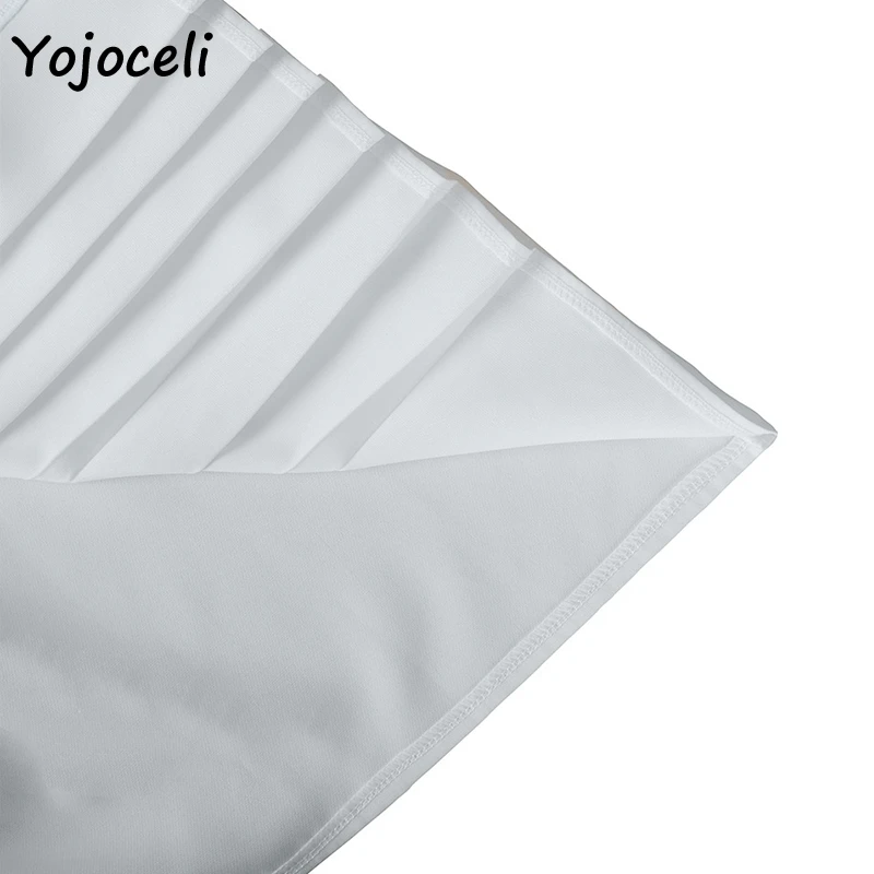 Yojoceli 2018 элегантная белая плиссированная юбка нижняя женская уличная Кнопка fornt