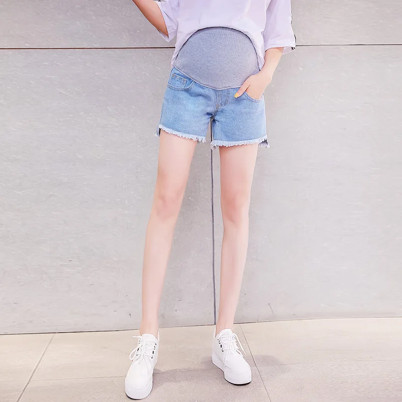 Джинсовые шорты для беременных женщин лето 2018 модные винтажные джинсы с