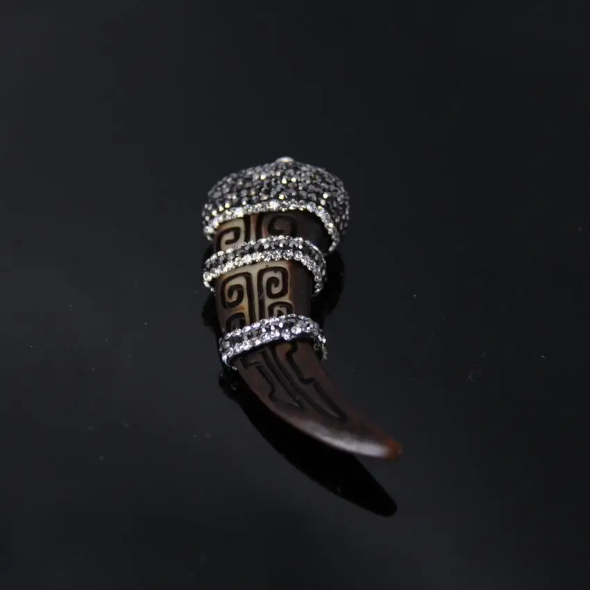 5 шт. коричневая подвеска в виде ломтиков кости Ox ожерелье с подвеской из горного