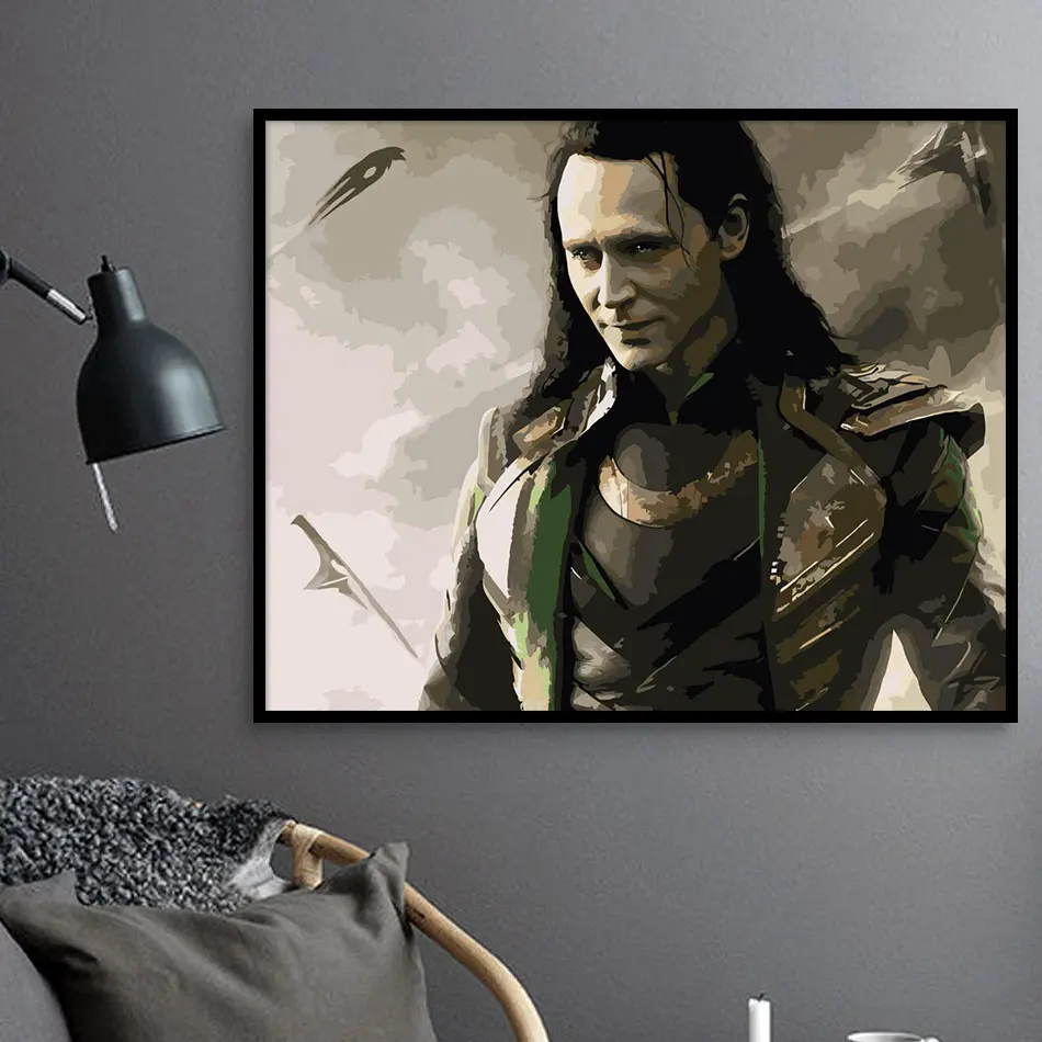 Loki DIY Цифровая масляная краска Раскраска по номерам наборы раскрашивания на