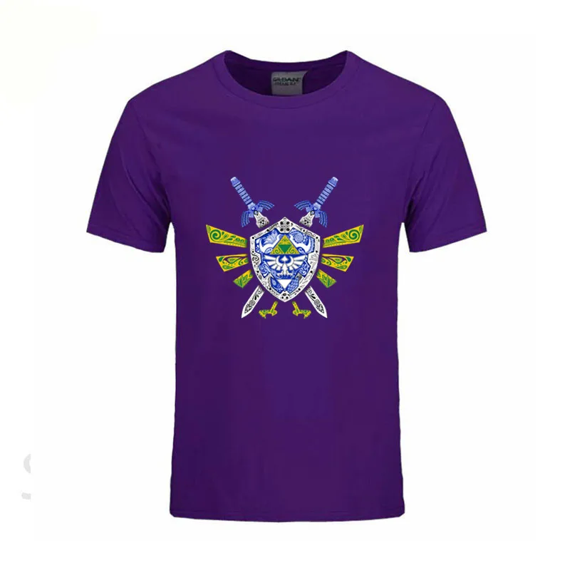 Герои Legend Zelda link shield hyrule triforce ocarina видеоигра eek nintendo n64 of time футболка мужские